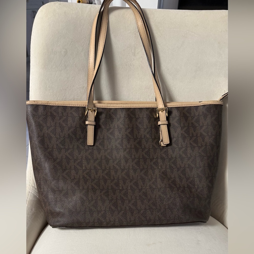 Michael Kors Dark Brown and Tan Tote